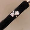 Zircon Flower Minimalist Silver Tone Ring For Ladies Casual Dress Accessory