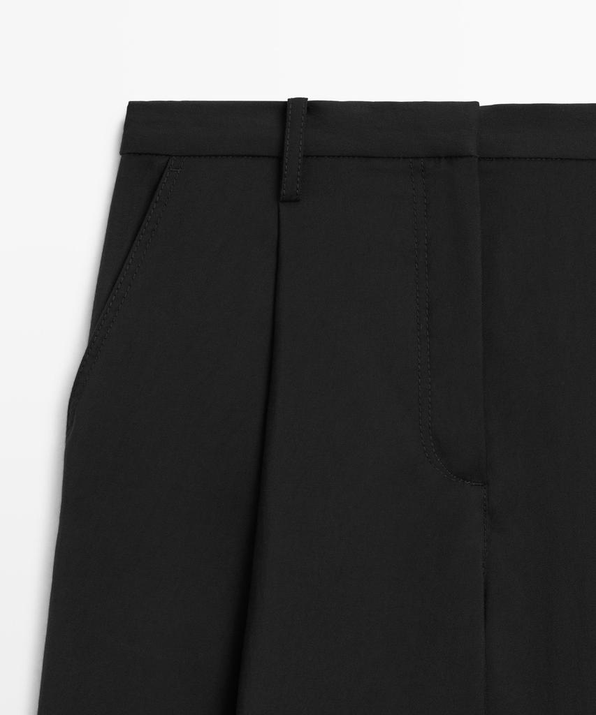 Masimodutti Crop Wide Leg Fluid Pants