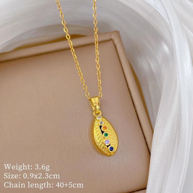 Kupfer-Mikro-Intarsien Leichter Luxus Mode Persönlichkeit Temperament Wunderschöne Voll-Diamant-Halskette Damen Vielseitige Schlüsselbein-Kette Titanstahl