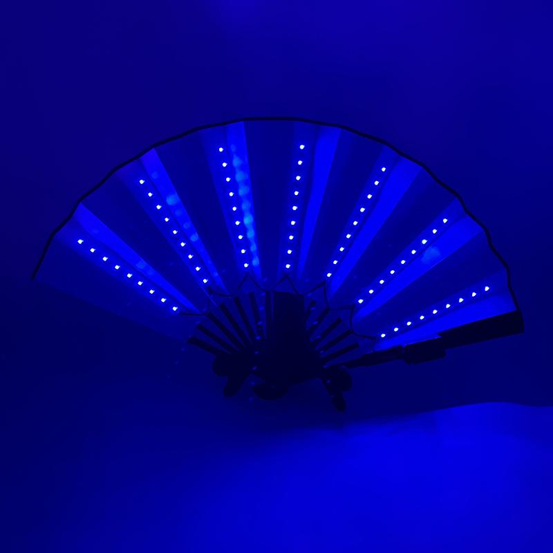 Rose Lace Edge LED Folding Fan - Wedding Gift & Dance Prop