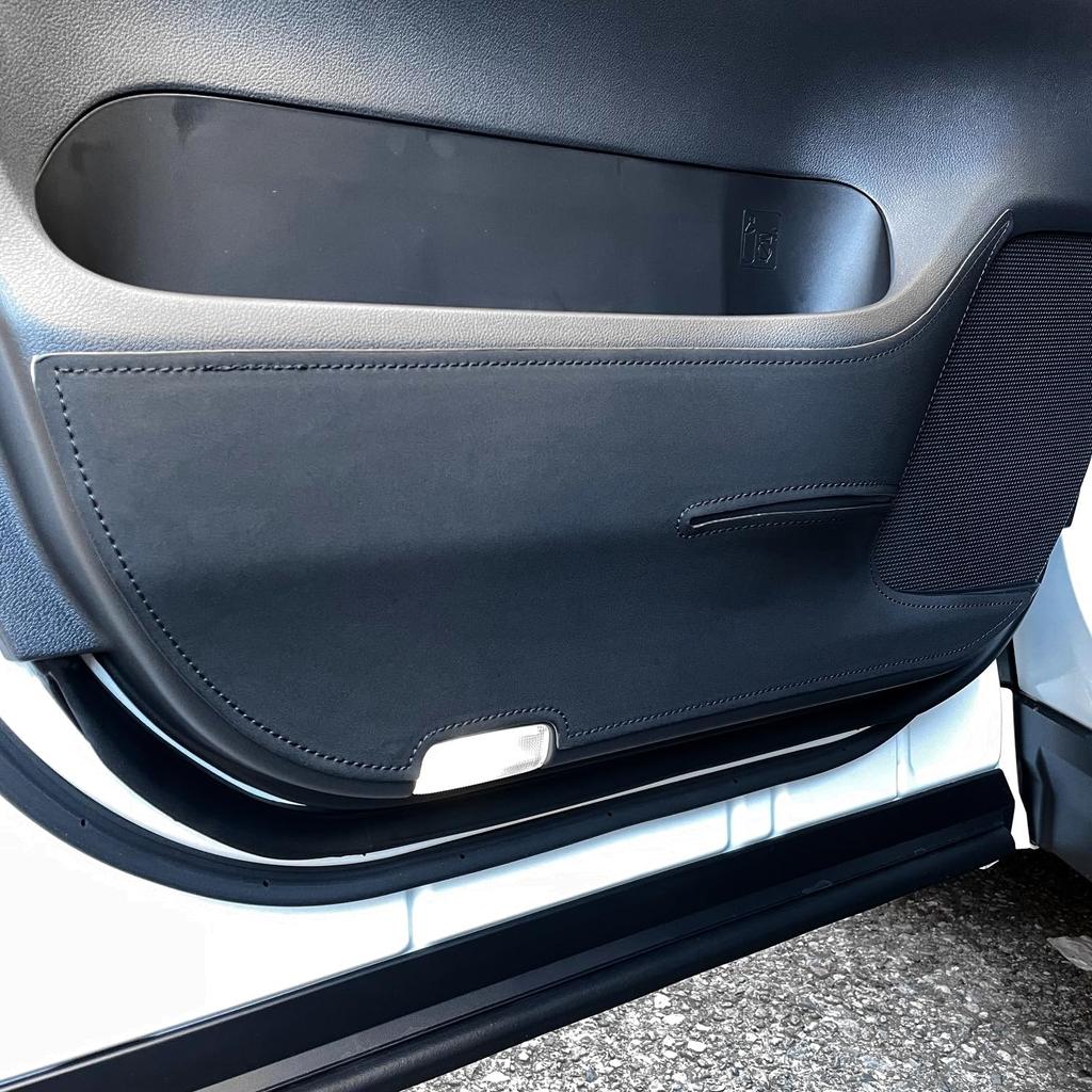 CGP Front Kick Guards, Black PU Leather Foot Side Panel Guards for 40 Series Alphard and Vellfire, Door Protectors, 2-Piece Set (HN12-T13801B-KIC)