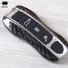 Carbon Fiber Chrome Color For Porsche Cayenne 718 Macan Panamera 911 Boxster Carbon Fiber Pattern  Car Key Case Cover Shell Bag
