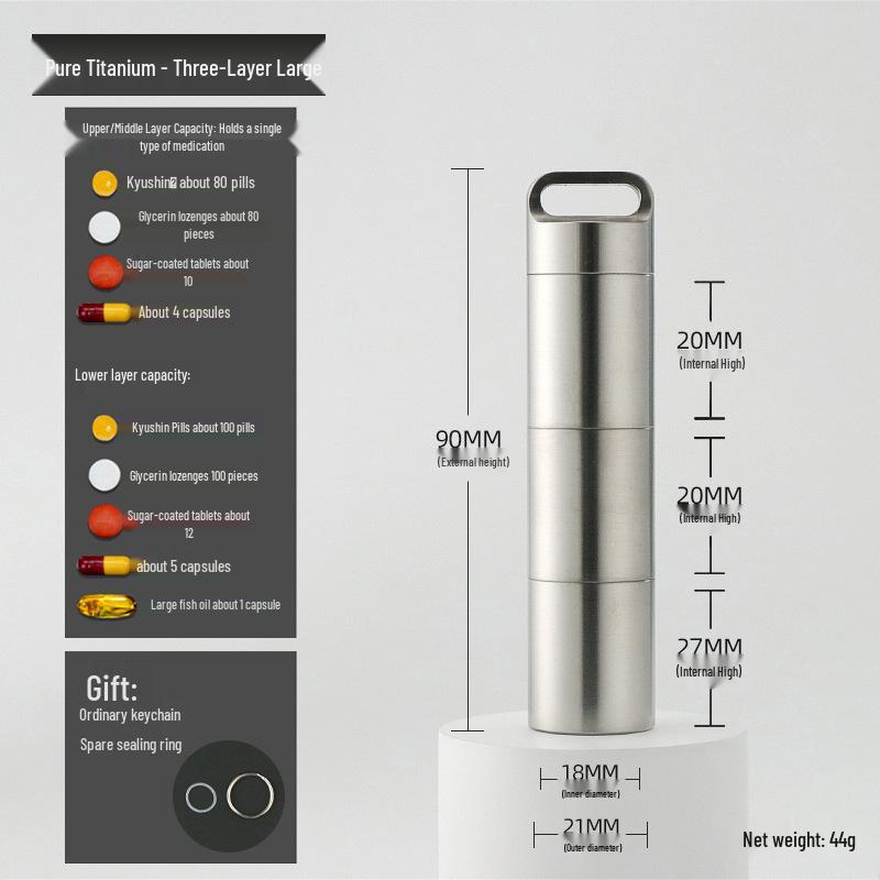 Wasserdichte Mini-Pillendose aus Edelstahl - Tragbarer, feuchtigkeitsdichter Reise-Medikamentenbehälter