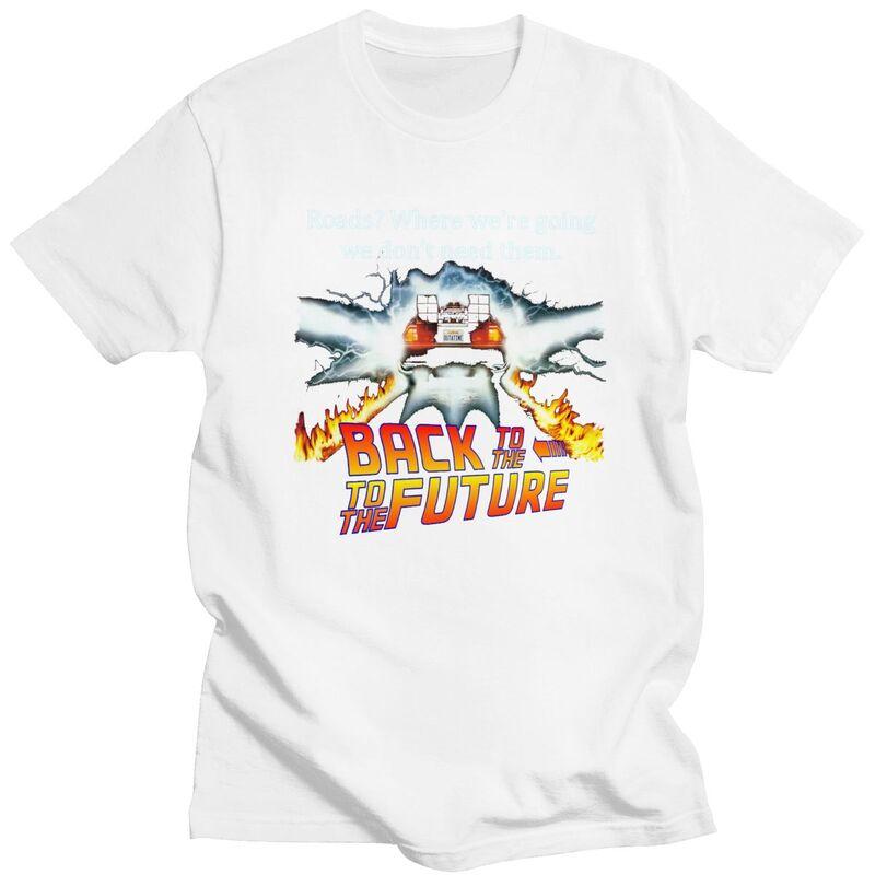 Back To The Future T Shirt for Men Pure Cotton Tshirt Leisure Tees Short Sleeve Scifi Adventure Film Tshirt Slim Fit Clothing
