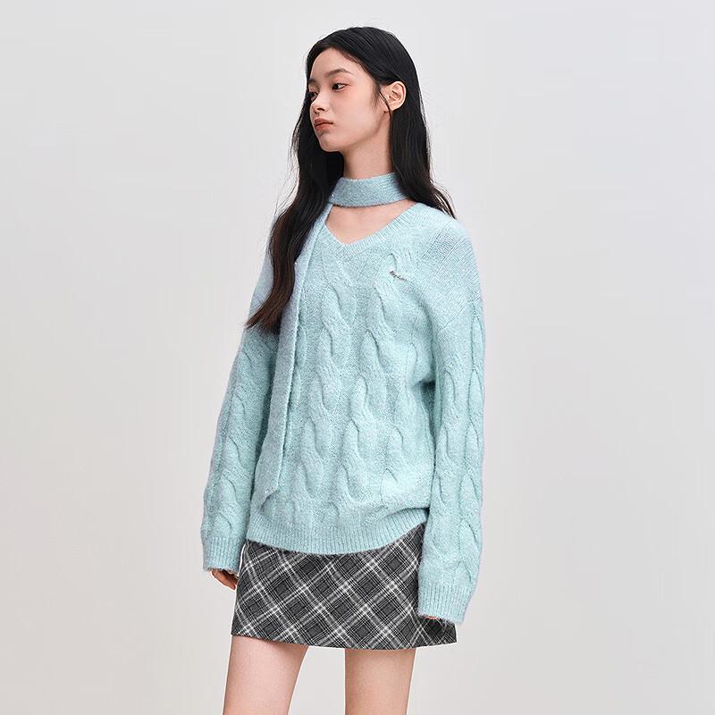 Leding Women's Loose V-Neck Knitted Sweater