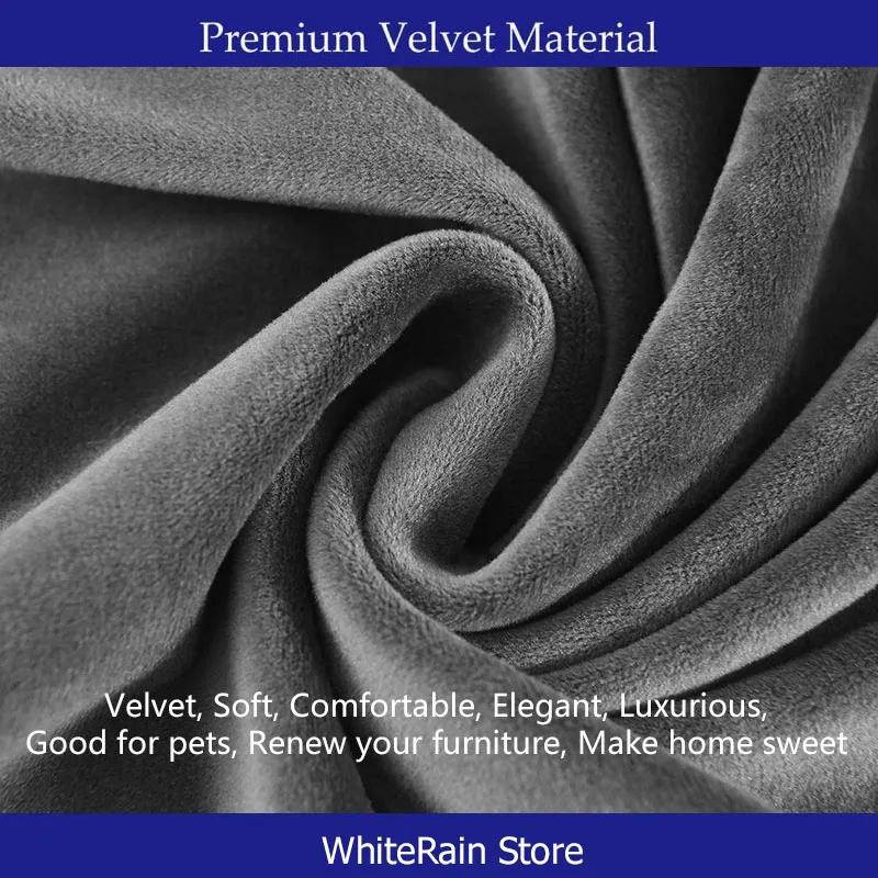 Velvet Chair Cover With No Backrest Anti-Dust Stretch Chair Covers For Dining Home Kitchen Office Upholstered Seat Slipcovers