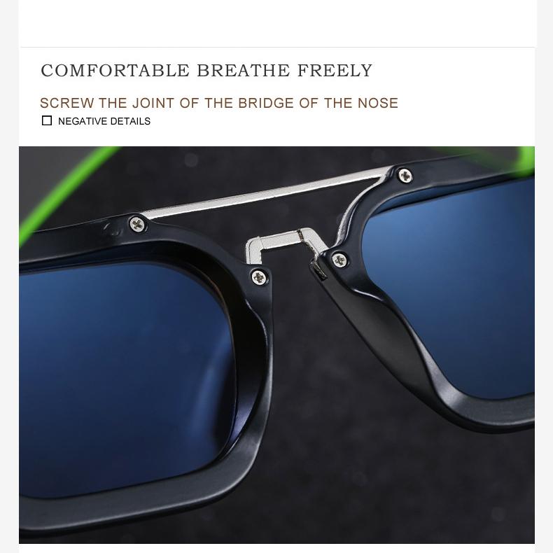 Gafas de sol para mujer Protección solar Protección UV Moda Retro Cuadrado Gafas de sol de doble haz Gafas de conducción para hombres Tiro en la calle Gafas de viajero