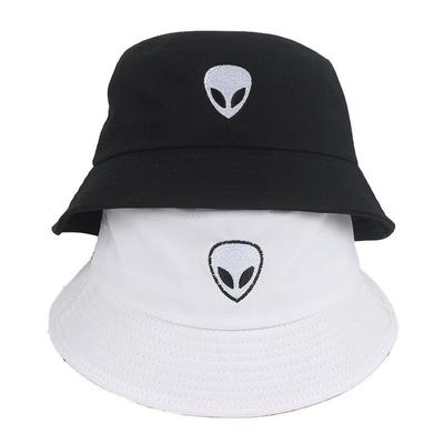 Unisex vyšívaný mimozemšťan skladací bucket klobúk plážový opaľovací klobúk pouličná pokrývka hlavy Rybár Outdoorová čiapka Muži a ženy Klobúky