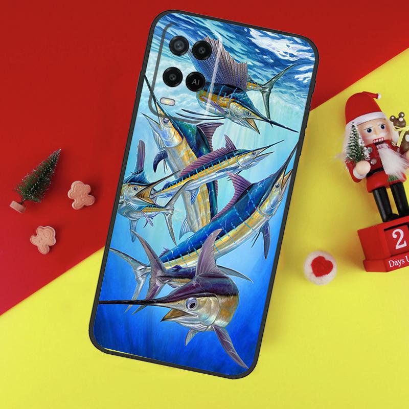 Fishing Gear Fish Case For Oppo A80 A60 A40 A15 A16 A17 A57 A94 A74 A54 A76 A96 A18 A38 A58 A78 A98 A6 A5 Pro