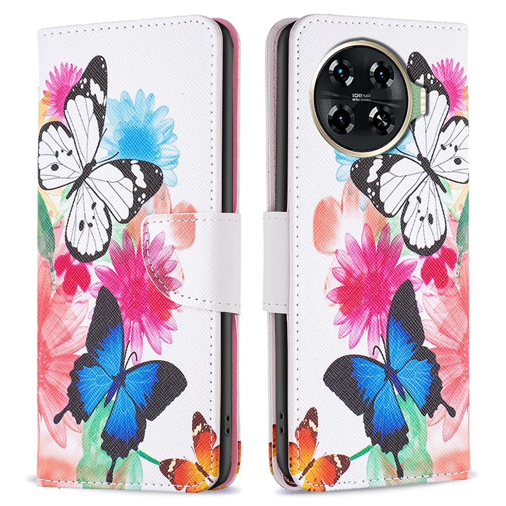 Für TECNO Spark 20 Pro+ Hülle Musterdruck Faltbarer Ständer Handyhülle