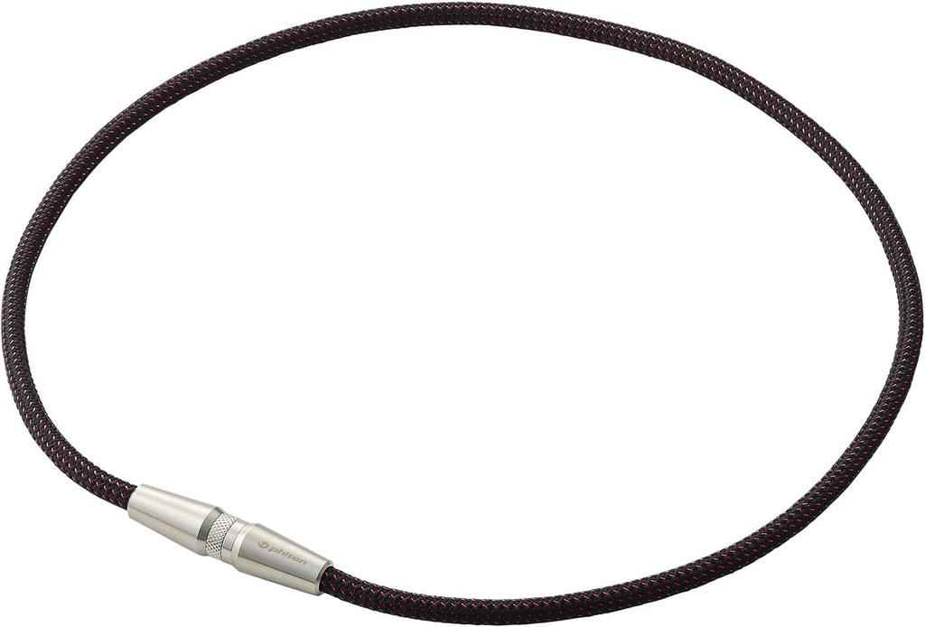 Phiten Halskette Rakuwa Neck X50 Ag Lurette Schwarz Metallic Rot 50cm Modell