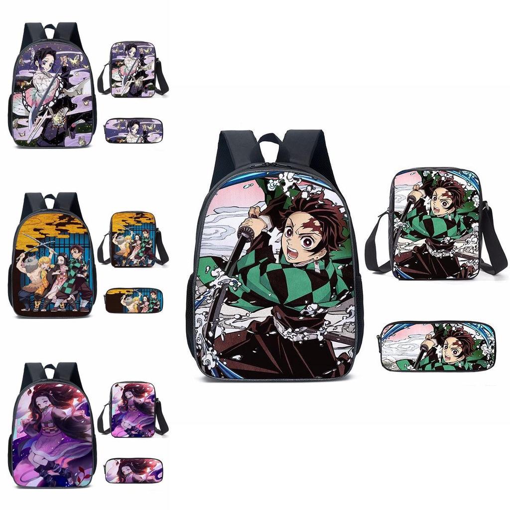 Versatile Cartoon Demon Slayer Blade Backpack For School And Outdoor Activities