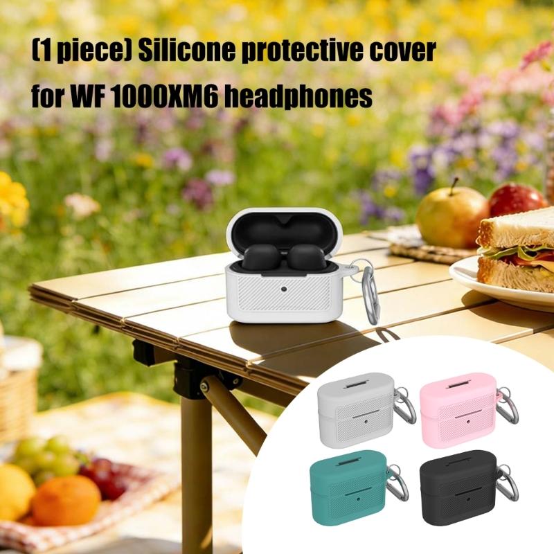 Scratchproof Case Shockproof Skin Wrap for WF-1000XM6 Dustproof Enclosure Housing Washable Silicone Sleeve Enhances Grip