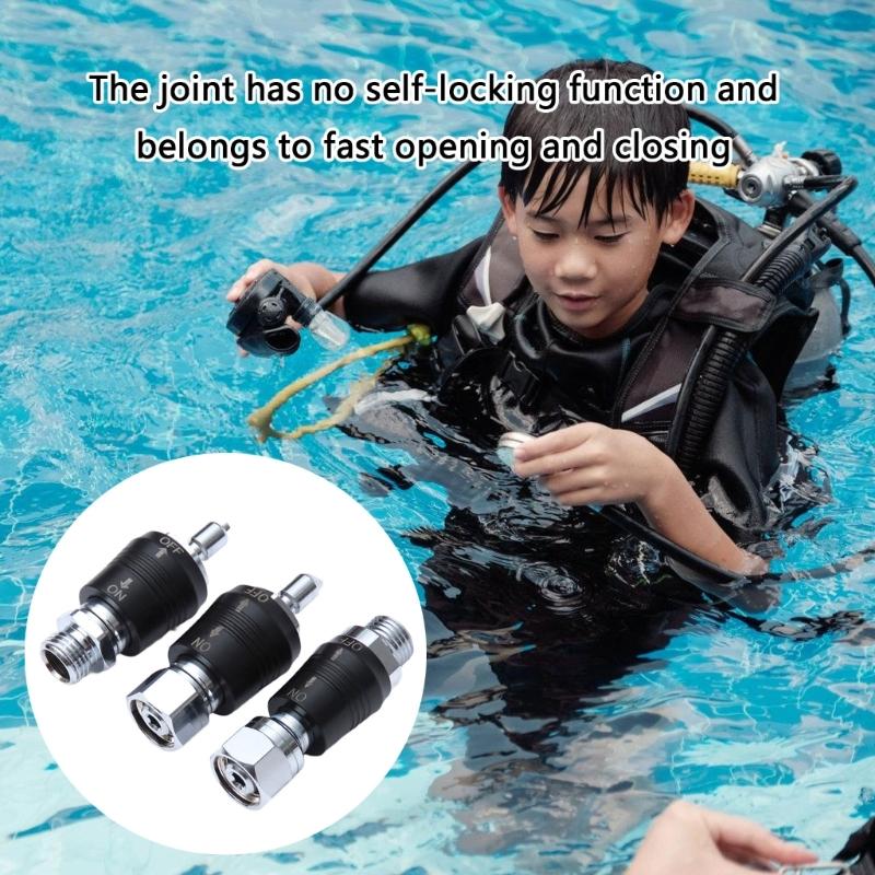 Scubas Diving Regulator Adaptor 9/16 Thread Connector With Switches Low Pressure Quick Interfaces Push Valves Connector
