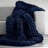 Hand Chunky Knitted Blanket Thick Yarn Merino Wool Bulky Knitting Throw Blankets Throw Carpets Soft Warm Winter Home Sofa Bed