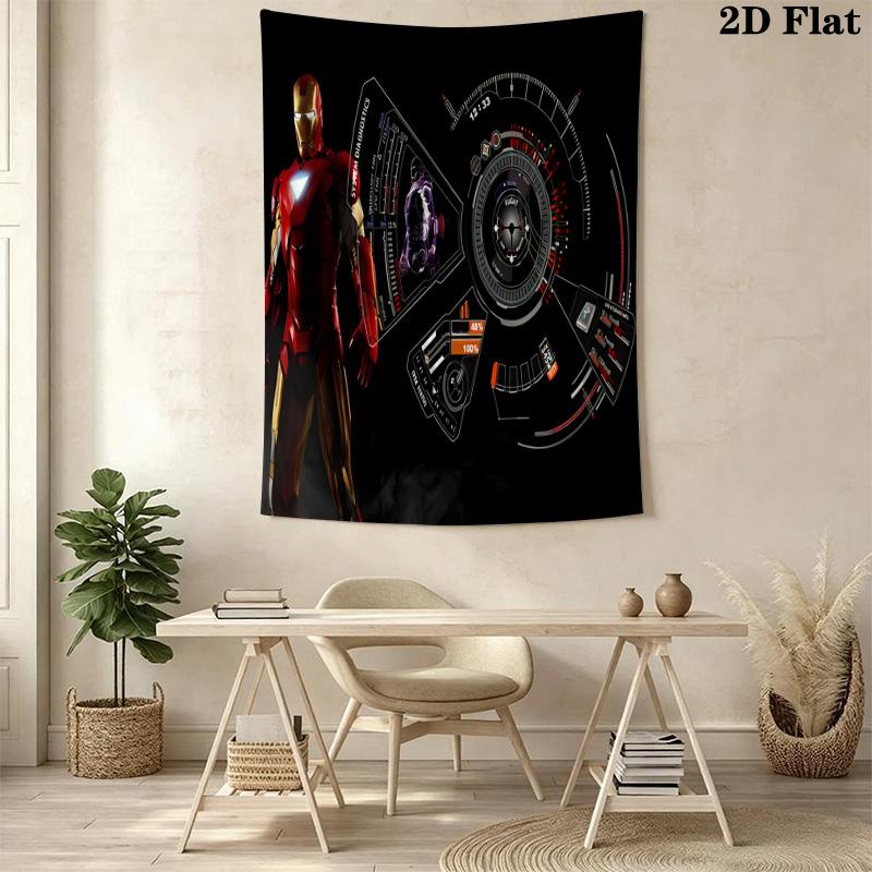 Iron Man Tech Showcase Tapestry Wallmounted Background Cloth Christmas Gift Work Of Art Wall Covering Decoration