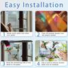 12pcs Window Decals to Prevent Bird Strikes, Anti Collision Window Clings, Rainbow Reflection Window Sticker, Hummingbird Style Sun Catcher Stickers