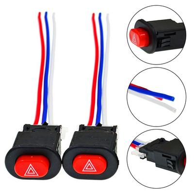 Fit Motorcycle Hazard Light Switch with Flasher Control 2Pcs