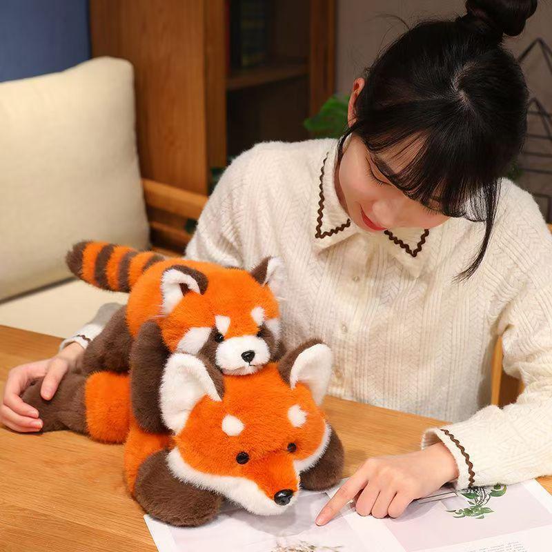 Red Panda Plush Fox Doll - Cute Raccoon Toy for Children, Girls, Birthday Gifts