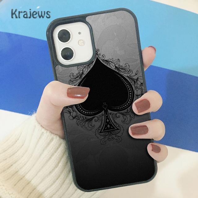 

Krajews Ace of Spades Poker Soft Phone Case Cover For iPhone 17 Air 16 15 14 plus 11 12 13 pro max coque Shell Fundas iPhone 13