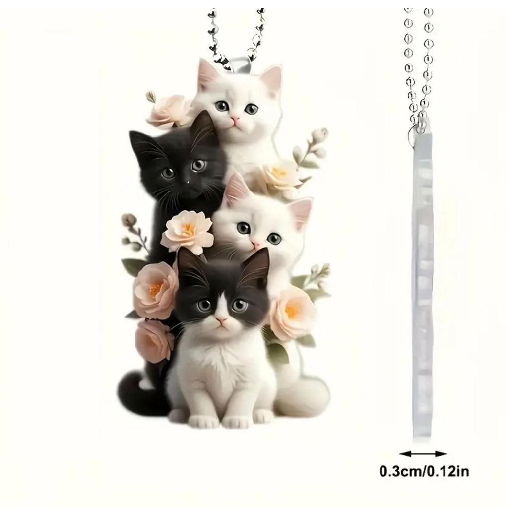 Acrylic cute cat pendant 1PCS plush toy car interior car hanging backpack keychain gift