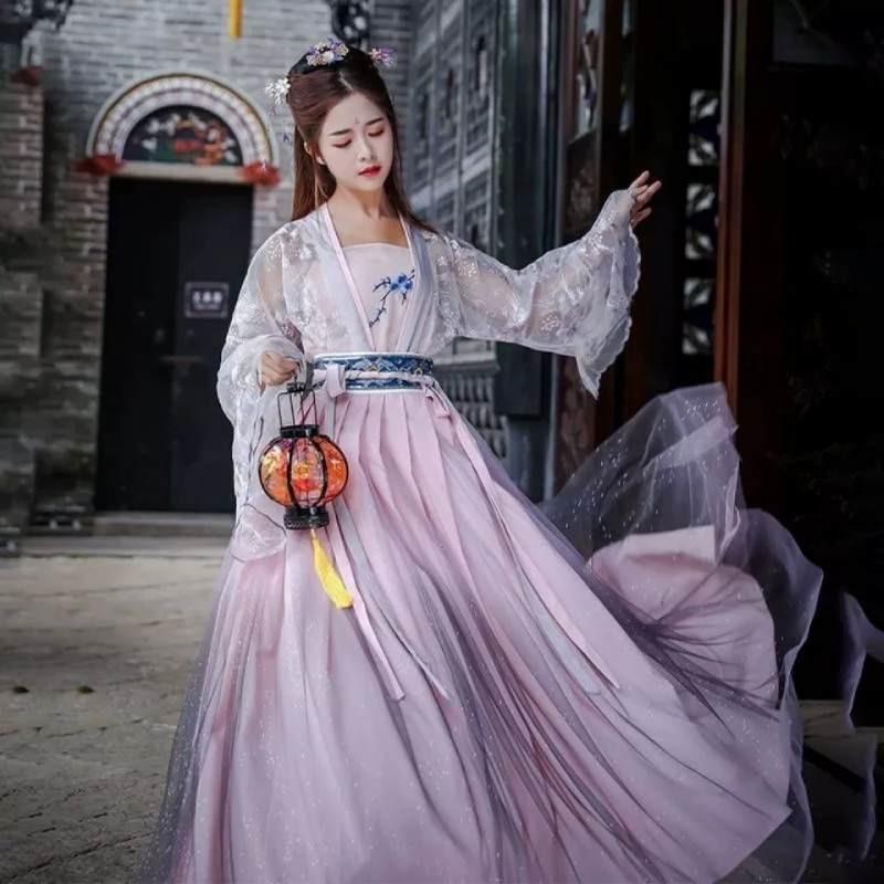 Hanfu Cosplay Kleid mit Polyesterstoff für Damen und Herren, geeignet für Kostümveranstaltungen