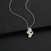 Ireland Map Pendant Necklace with Heart Stainless Steel Outline Irish Dublin Motherland Hometown Chain Clavicle Collar Choker