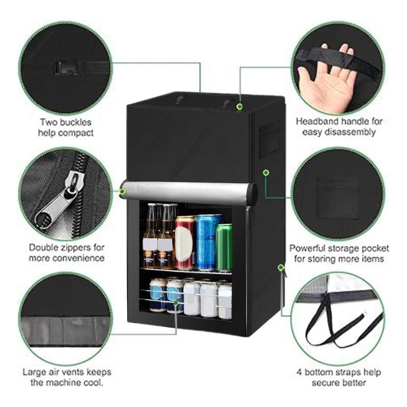 Outdoor Use Upright Freezer Cover Water Resistant Oxford Fabric Protectors Fits 56x58x86cm Compacts Refrigerators Dustproof