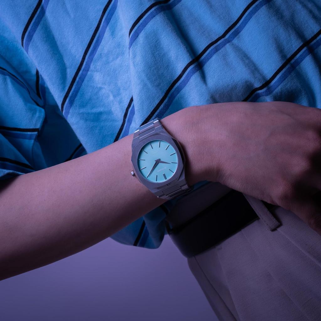 Color changes under UV Authorized dealer D1 Milano Unisex Watch Wristwatch Ultra Thin Chromo Sync UTBJ43 40mm Blue Light Blue light. [D1 MILANO] Men's