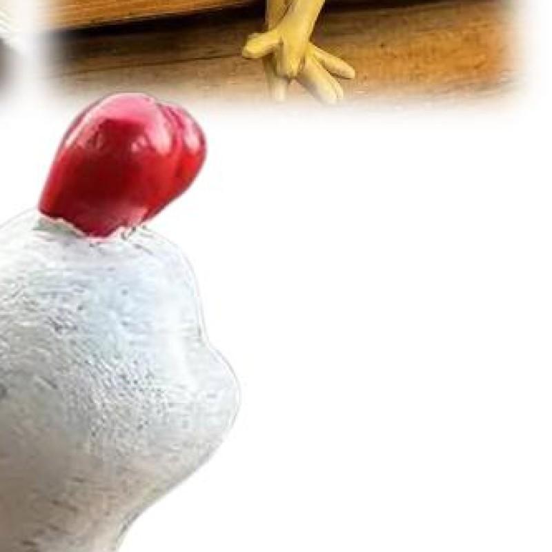 

Sitting Cartoon Chicken Statue Creative Funny Rooster Figurine for Garden Backyard Fence Yard Home Patio Office China Mainland