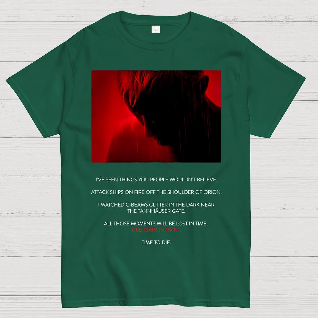 Tears in Rain-Tears in Red-Time to Die T-shirt Unisex Pesante 100% Cotone