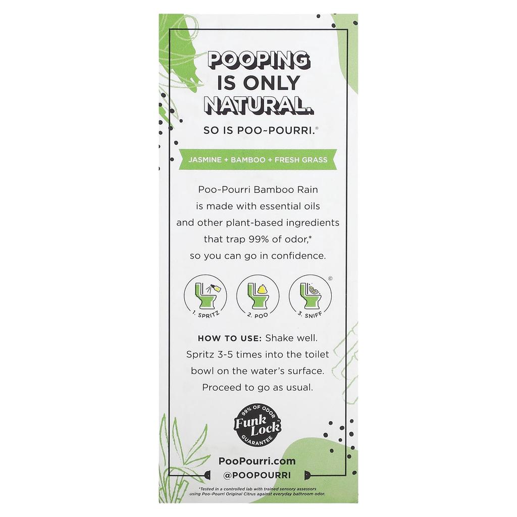 POO-POURRI Portable Toilet Spray, Bamboo Rain, 59Ml(2Oz)