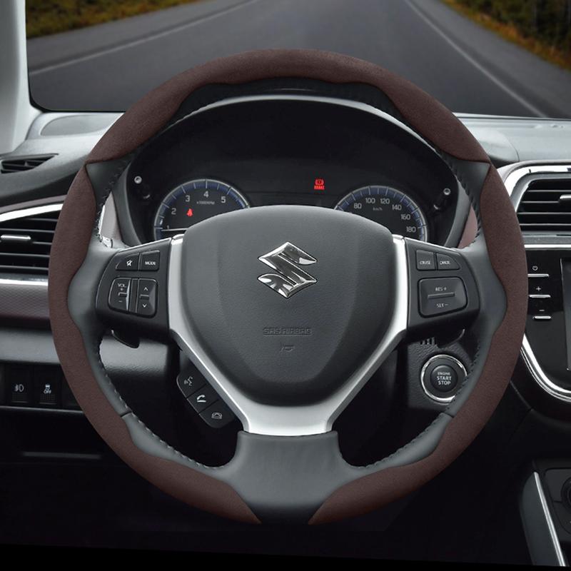 Suitable for Suzuki Anti-Slip Buckle Segmented Suede Steering Wheel Cover Suitable for Swift Sport Sx4 Grand Vitara Ly Jimny Solio Alto