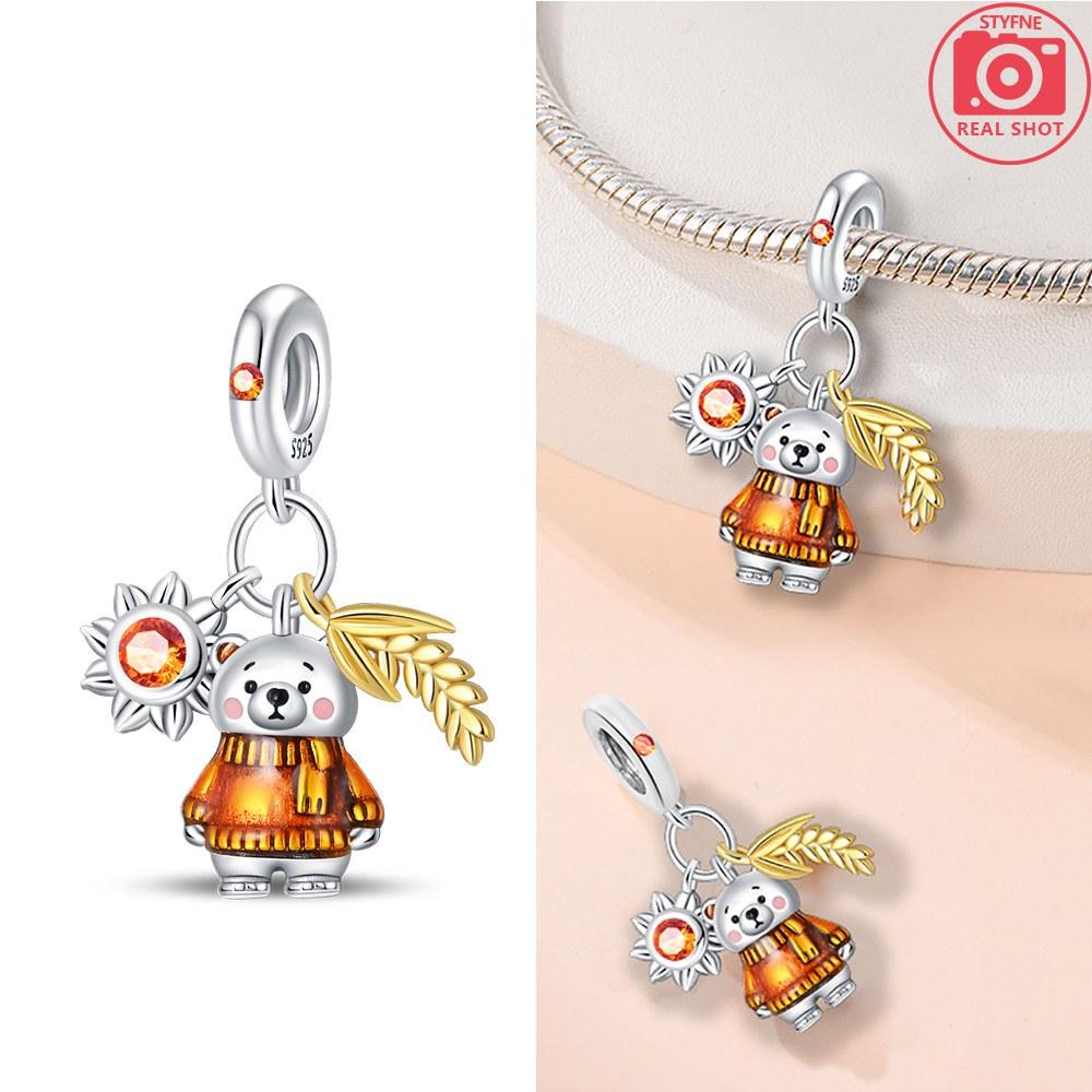 Charms Plata Straw Bear Pendant Copper Colors For Charms Copper Colors Original Bracelet For Jewelry Making