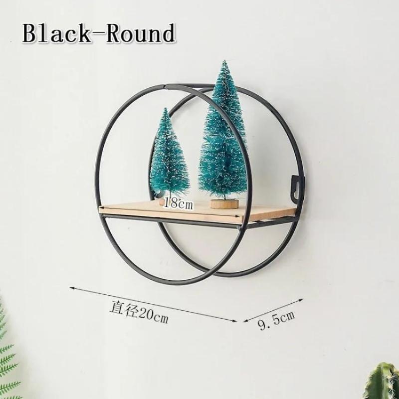 1 Pezzo Nero/Oro Scaffale da Parete Nordico Rastrelliera Portaoggetti in Metallo Ferro Multiforme Fai da Te Decorazione per la Casa Combinazione Multifunzionale Conveniente
