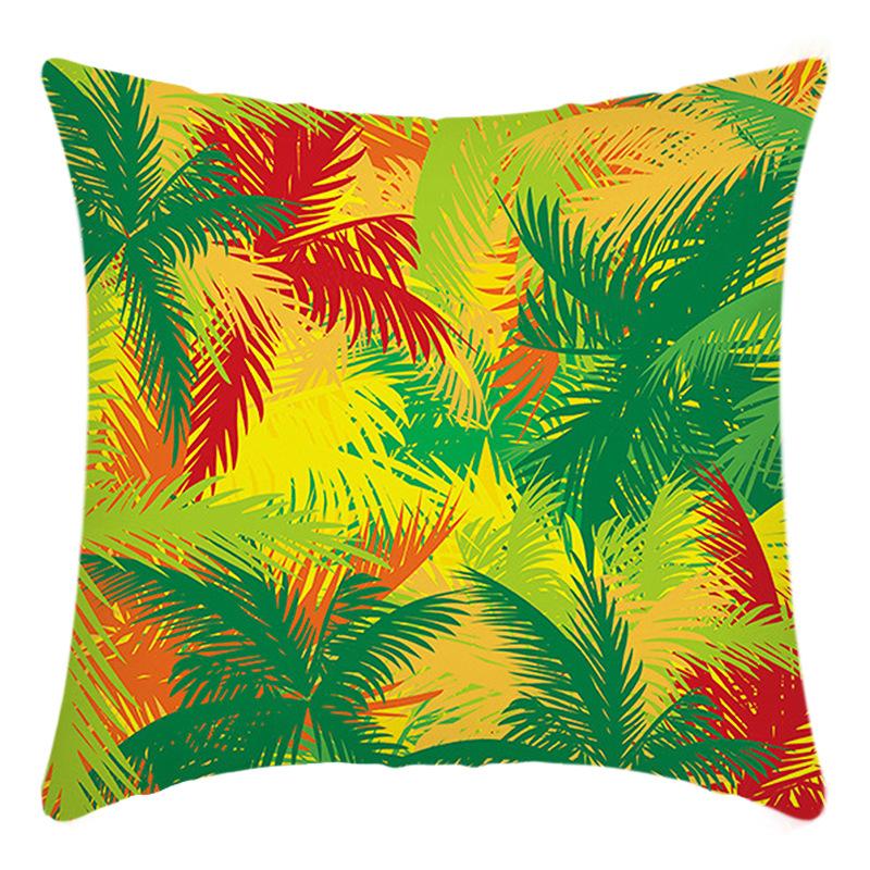 

New Green Plant Tropical Plant Flower Print Cushion Home Sofa Cushion Cover 45 * 45Cm pillowcase