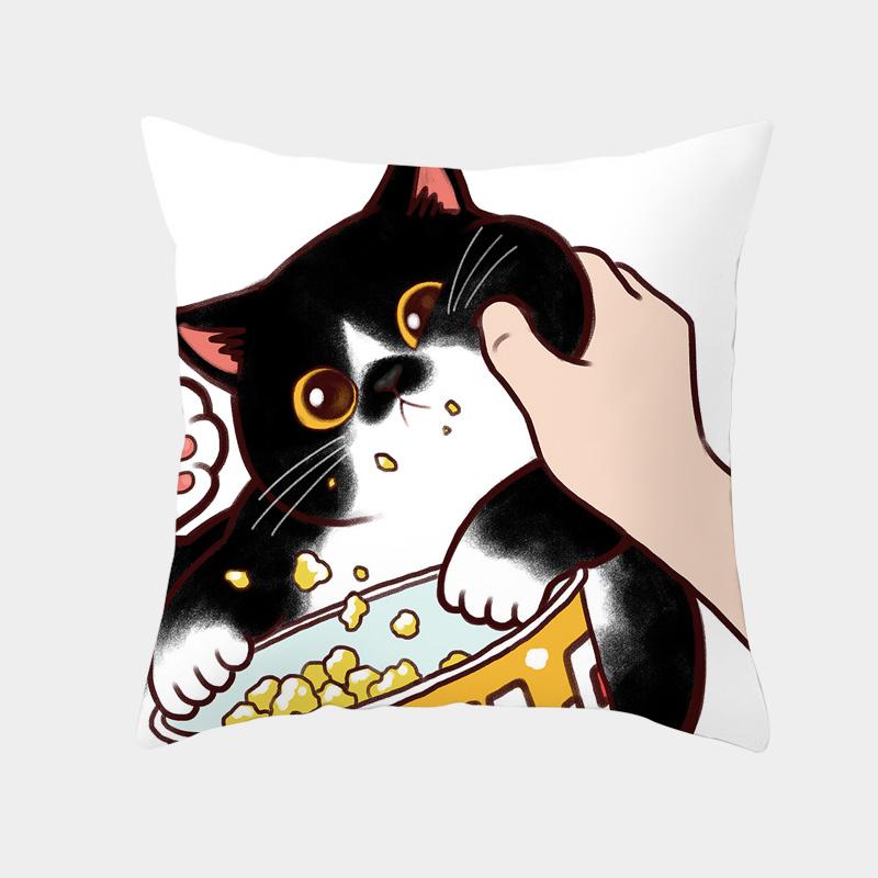 Funny Love Kiss Cute Cat Cushion Cover Cartoon Creative Naughty Cat Pillow Case Cover Home Textile Cat Pillow Covers Pillowcase