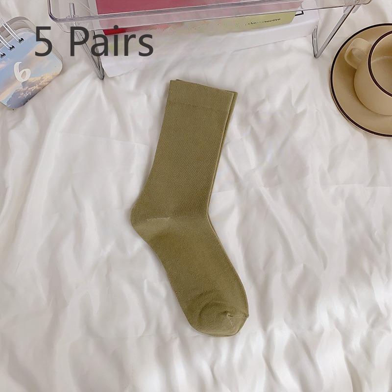

5 пар женских летних тонких носков без косточек с ворсом 5 Pairs зелёный