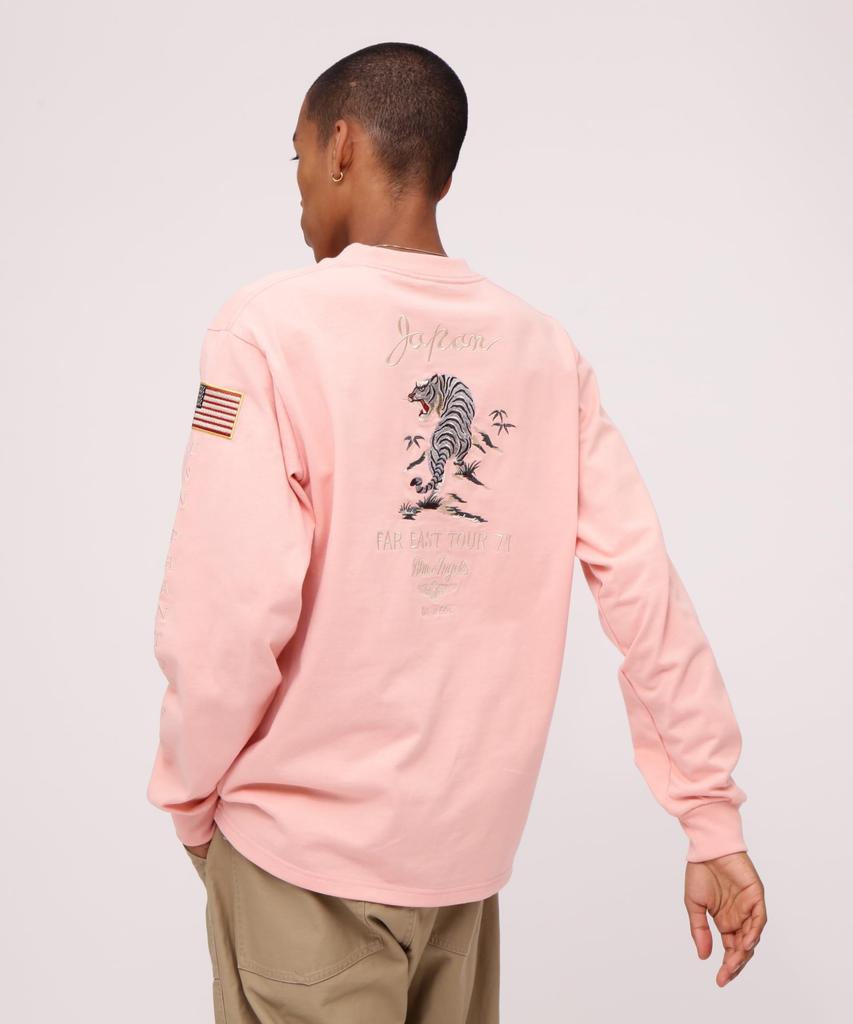 Avirex Long Sleeve Suka Embroidery Size M 090 Pink T-Shirt / Men's (783-4130009)