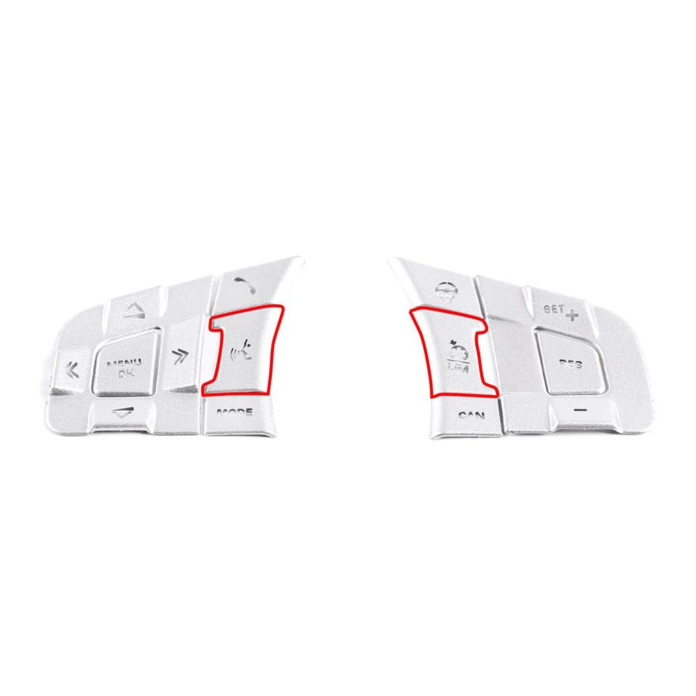 Silver Alloy Steering Wheel Button Cover Trim For Jaguar F-Pace F-Type Xe Xf