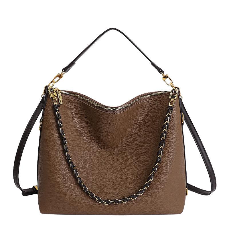 Classic Pu Soft Leather Tote Bag For Women With Chain Strap And Inner Pockets For Daily Use