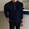 Men's Half-High Collar Button-Down Knit Pullover Sweater for Autumn/Winter