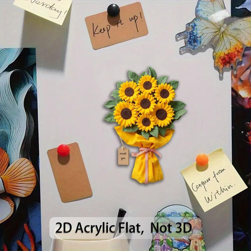 5pcs Cat 2D Flat Paste Flower Refrigerator Decor Decorative Supplies Home Decor Dorm Room