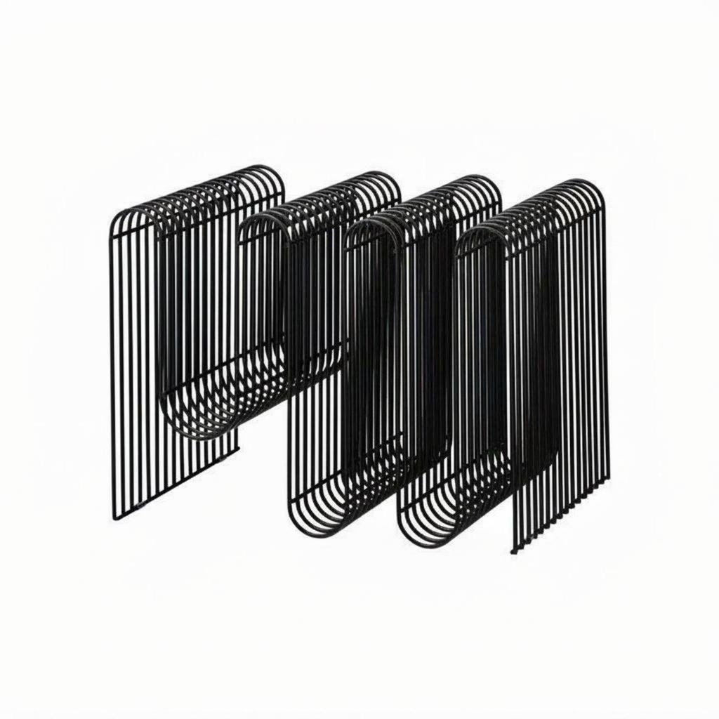 Wire Magazine Holder Side Table Modern Crafted Metal Rack End SpaceSaving for Desktop