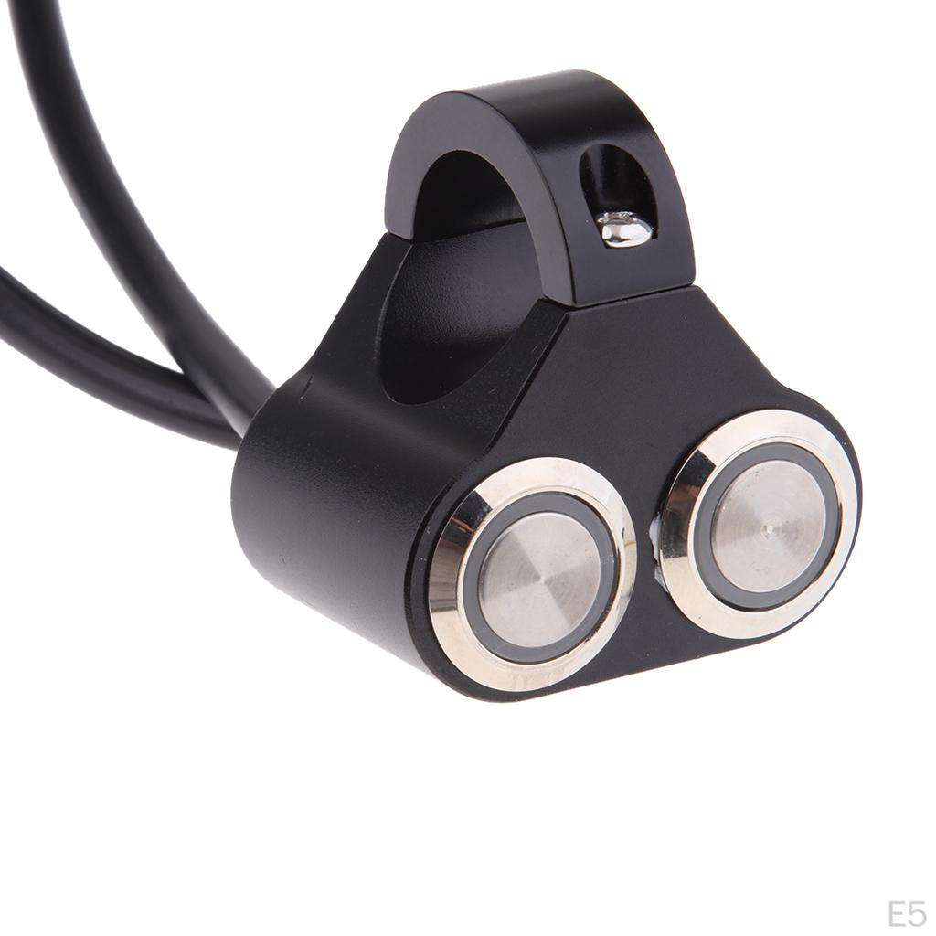 Alloy 7/8'' Handlebar Refit Waterproof 2 Button Control Blue Indicator Switch