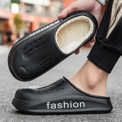 Chinelo Inverno Masculino Moda Pelúcia Sapato de Casa Macio Leve Antiderrapante Confortável Sapatos de Interior Casal Tamancos Quentes de Inverno