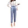 Tapered Ankle High Center Solid Office Size M ROSELUCA. Women's Slacks, Length, Waist, Press, Cool, Fitted, Color, Wear, Stylish, Blue,