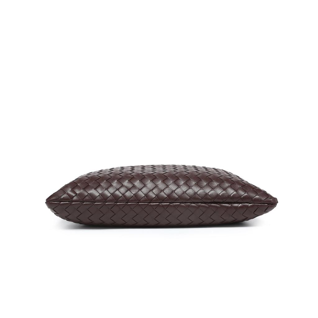 High-Capacity Soft Leather Hand-Woven Underarm Bag – Solid Color, Casual, and Stylish Handbag