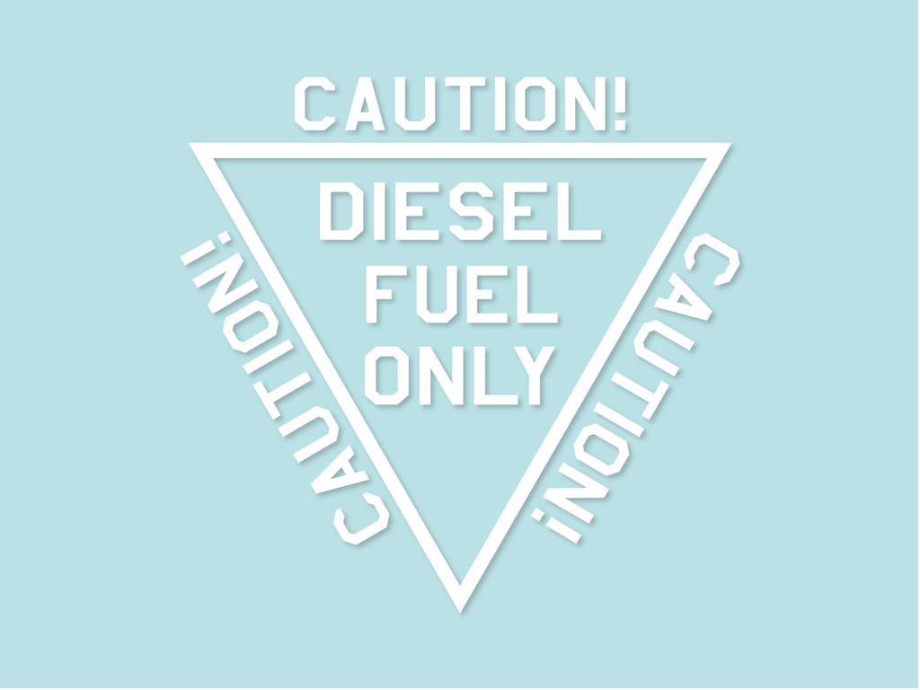 Cut Letter Type Gas Spout Sticker Light Van Hiace Jimny Every Hijet New Atley Military (White, Diesel AIR FORCE)