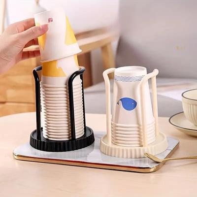 Plastic Cup Storage Holder Punch-free Water Tea Cups Dispenser Rack Coffee Mug Display Stand Shelf Home Desktop Organizer Decor